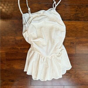 White Eyelet Tank Top